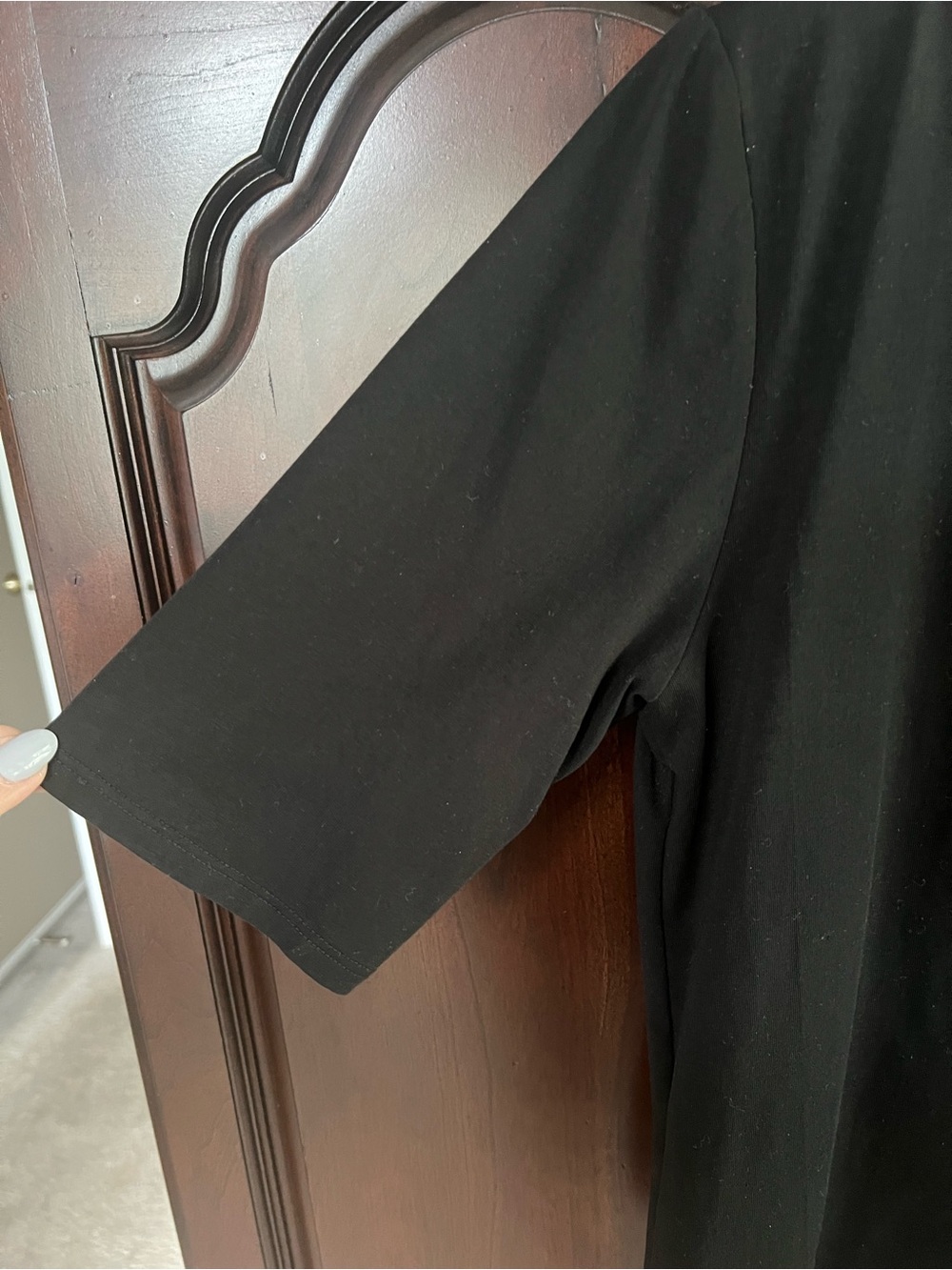 Chico's Black Square-Neck Elbow-Sleeve Top — Classic Scoop - Picture 3 of 4